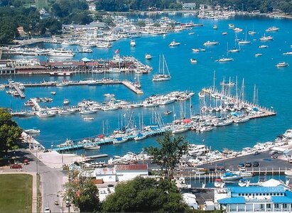 Aerial Photo of Boat Docks at Put-in-Bay