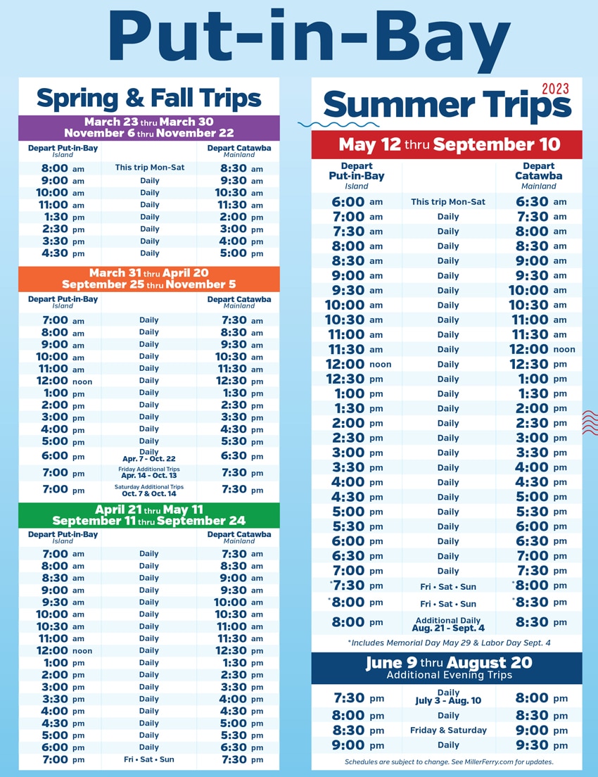 Miller Ferry Schedule
